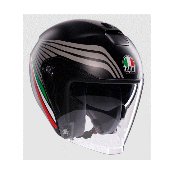 Каска за скутер AGV IRIDES BOLOGNA MATT BLACK/TRICOLORE