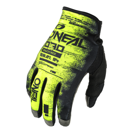 Мотокрос ръкавици O'NEAL MAYHEM SCARZ BLACK/NEON YELLOW DS V.25