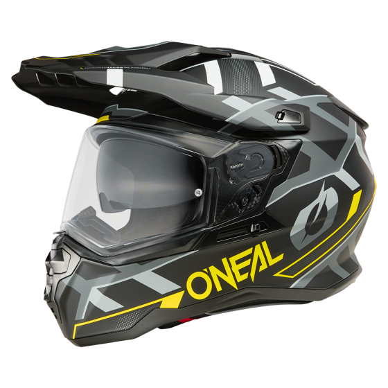 Ендуро каска D-SRS SQUARE BLACK/NEON YELLOW/GRAY V.25