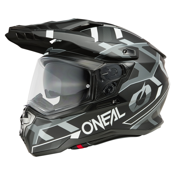 Ендуро каска D-SRS SQUARE BLACK/WHITE/GRAY V.25