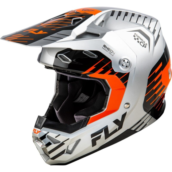 Мотокрос каска FLY RACING Formula CP Slice - Grey/Orange/Black 2025