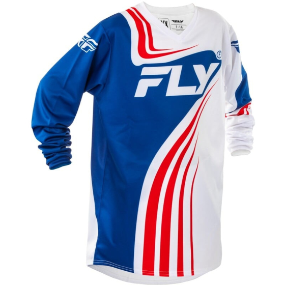 Детска мотокрос блуза FLY RACING F-16 Riding - Red/White/Blue 2025