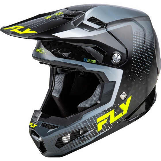 Мотокрос каска FLY RACING Formula S Carbon Protocol-Black Carbon/Grey/Hi-Vis 2025