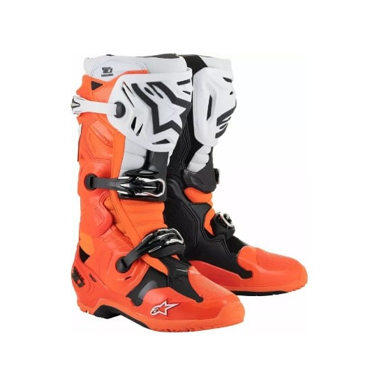 Мотокрос ботуши ALPINESTARS TECH 10 ENDURO ORANGE FLUO/BLACK/WHITE