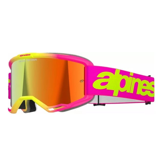 Мотокрос очила ALPINESTARS VISION 5 WORDMARK PNK/YLW MIRROR-RED