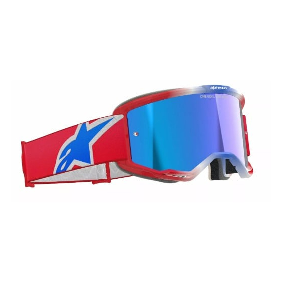 Мотокрос очила ALPINESTARS VISION 5 CORP RED/WT/BL MIRROR-BLUE