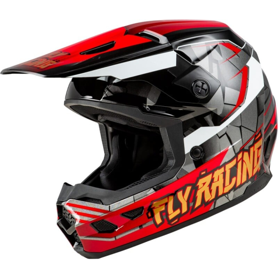Детска крос каска FLY RACING Kinetic Scorched - Red/Black/White 2025