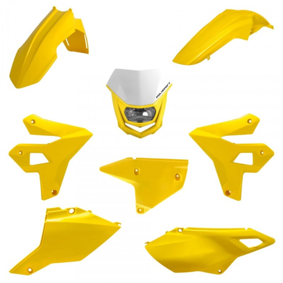 Комплект рестайлинг пластмаси + фар POLISPORT Restyling Kit Suzuki DR-Z400 (2000-24) Yellow