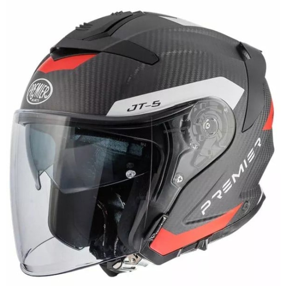 Скутерова каска Premier JT5 Carbon MA BLACK/RED