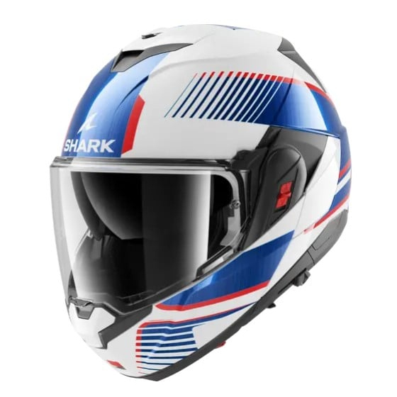 Модуларна каска SHARK OXO SIKTER White Chrome Blue