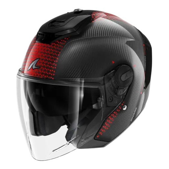 Скутерова каска SHARK RS JET CARBON IKONIK Red/Chrom
