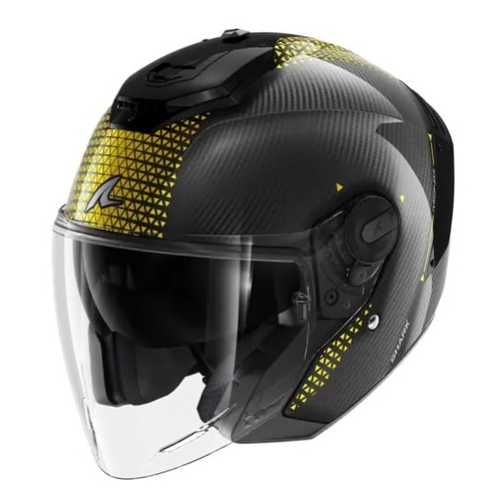 Скутерова каска SHARK RS JET CARBON IKONIK Gold/Chrom
