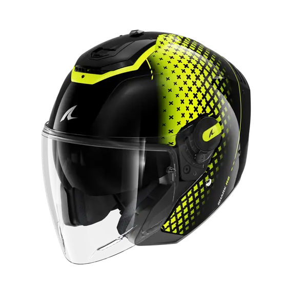 Скутерова каска SHARK RS JET STRIDE Black Yellow Silver