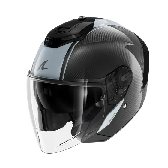 Скутерова каска SHARK RS JET CARBON SKIN Carbon Silver Carbon