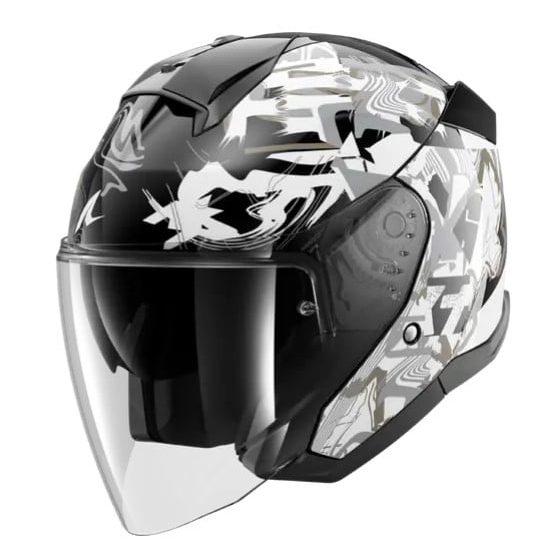 Каска за скутер SHARK SKWAL JET PRANZ Black/White/Gold