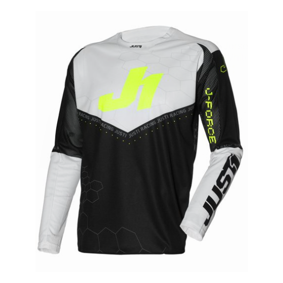 Мотокрос джърси Just1 J-Force Hexa Black/White/Yellow Fluo