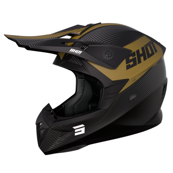 Мотокрос каска Shot Pulse Line Gold Matt