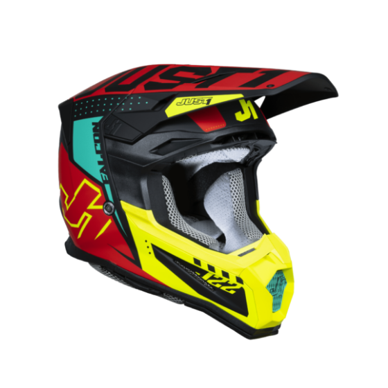 Mотокрос каска Just1 J-22 F Falcon Fluo Red/Yellow/Black