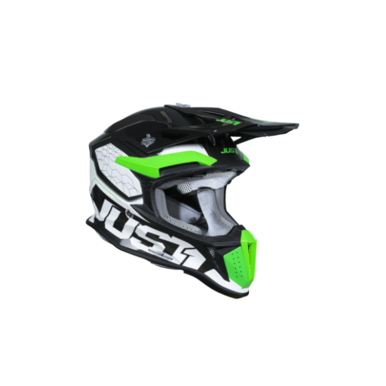 Mотокрос каска Just1 J-18 F Hexa Green Fluo/White/Titanium
