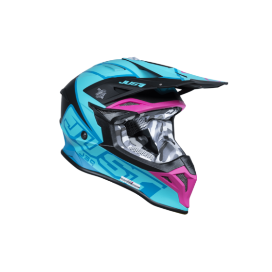 Mотокрос каска Just1 J-39 Thruster Petrol Blue/Fuxia Black