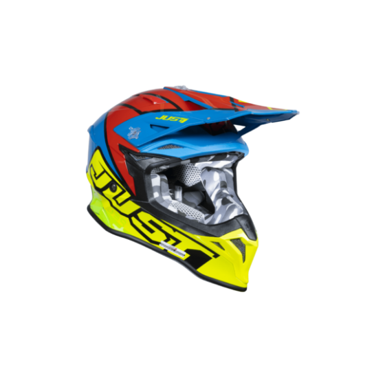 Mотокрос каска Just1 J-39 Thruster Fluo Yellow/Red/Blue
