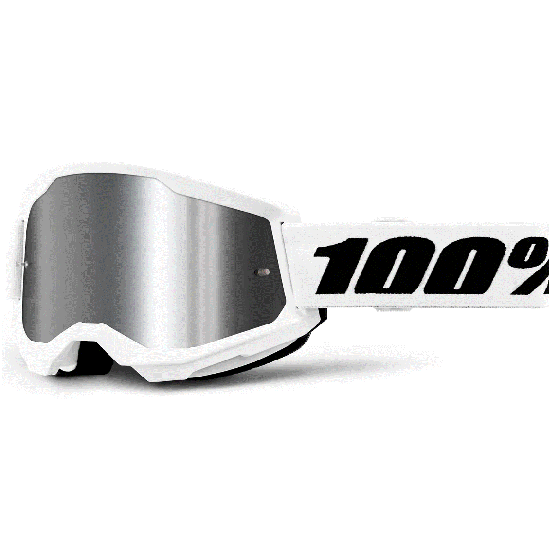 Мотокрос очила 100% GOGGLE STRATA 2 WHITE MIRROR SILVER