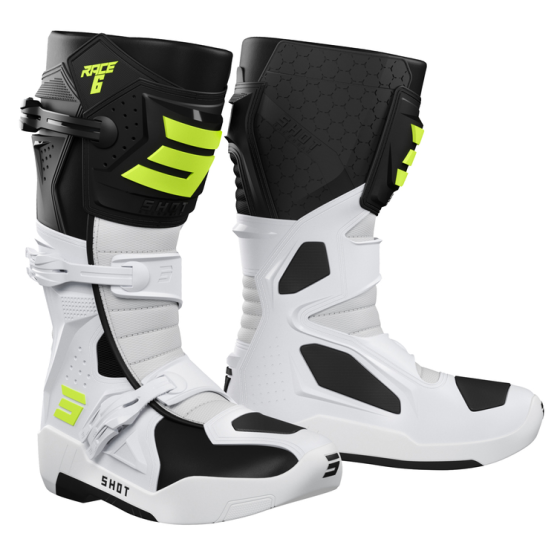 Ботуши SHOT Race 6 Black White Neon Yellow