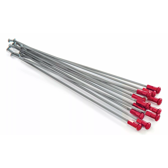 Спици KITE SPOKES 21FR SI /RE NIP 12PC Silver/Red
