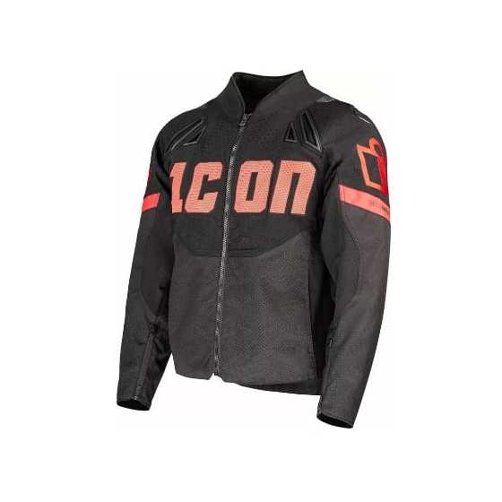 Кожено яке ICON Contra3™ HERO BLACK/RED