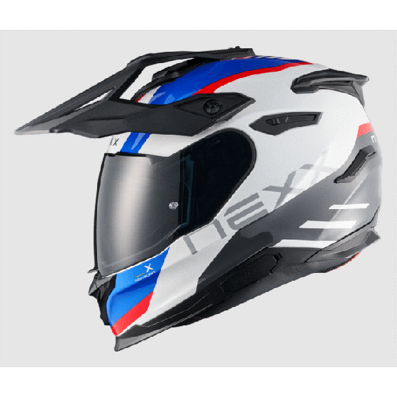 Адвенчър каска NEXX Y.TRAVL QUEST WHITE/BLUE/RED