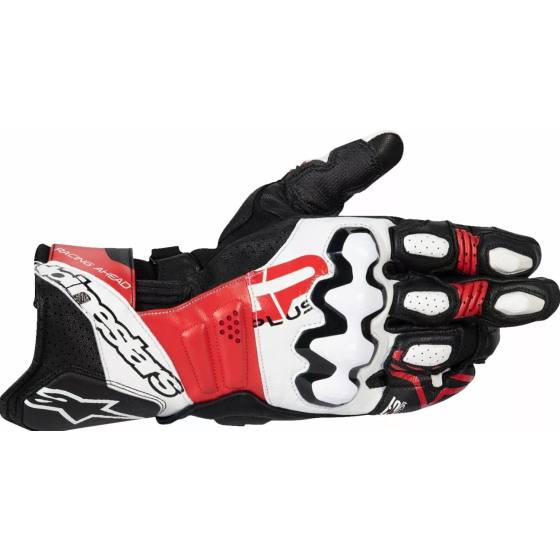 Кожени ръкавици ALPINESTARS GP+ R V3 LTHR BK/WT/BRT RD