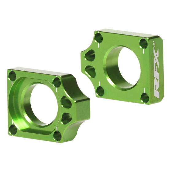 Блок втулка за задна ос RFX Pro Rear Axle Adjuster Blocks - Green KX 250F 17-22 / KX 450F 16-22