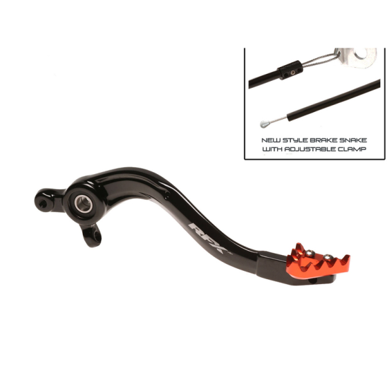 Заден лост за спирачка RFX Pro ST Rear Brake Lever (Hard Anodised Black/Orange) KTM/HUSQ SX/SX-F/TC/FC 2016