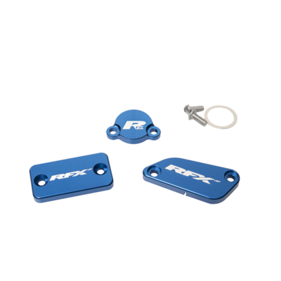 Комплект капаци RFX Pro Reservoir Cap Kit Kit (Blue) - KTM SX65/85 (Brembo Brake and Magura Clutch)