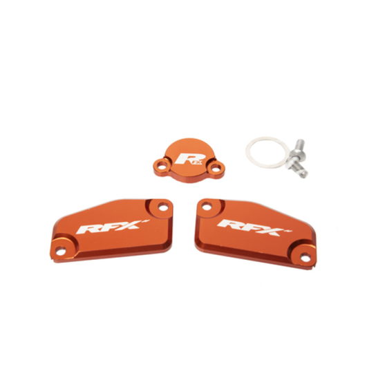 Комплект капаци RFX Pro Reservoir Cap Kit Kit (Orange) - KTM SX65/85 (Formula Brake and Clutch)