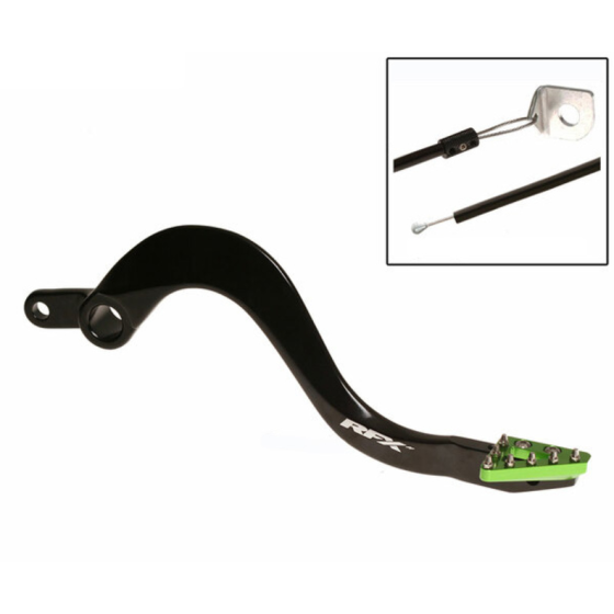 Заден лост за спирачка RFX Pro ST Rear Brake Lever (Black/Green) - Kawasaki KX125 04-08