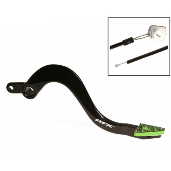 Заден лост за спирачка RFX Pro ST Rear Brake Lever (Hard Anodised Black/Green) KXF 250 05-20