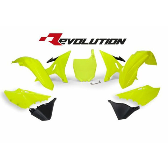 Комплект пластмаси RACETECH Revolution Replacement Plastics Kit (Yellow/Black) Yamaha YZ125/250 02-21