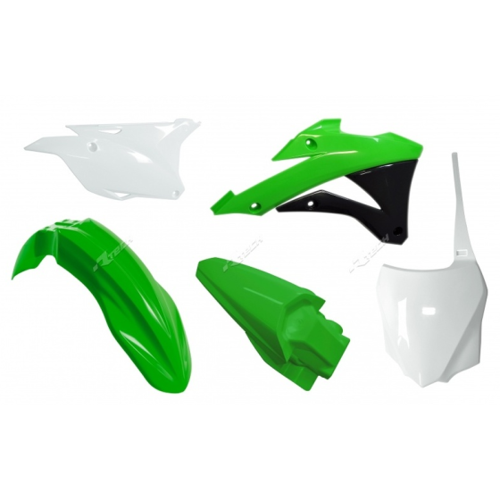Комплект пластмаси RACETECH Plastic Kit OEM Color Green/White Kawasaki KX85 14-21