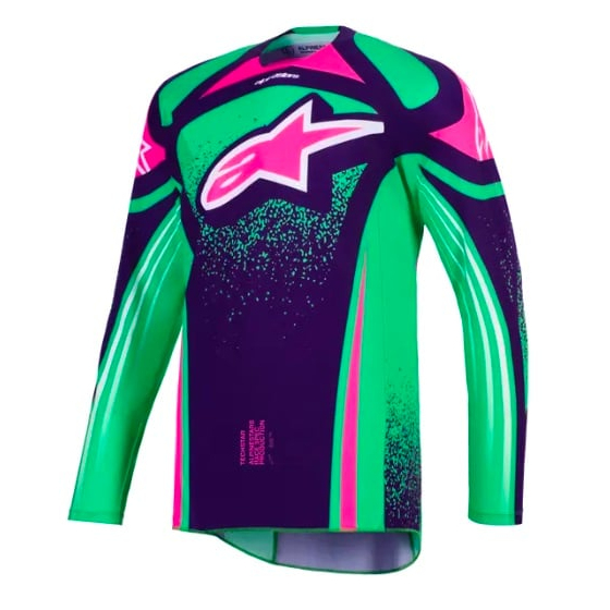 Мотокрос джърси Alpinestars TECHSTAR NOMUR PURPLE/GREEN/PINK