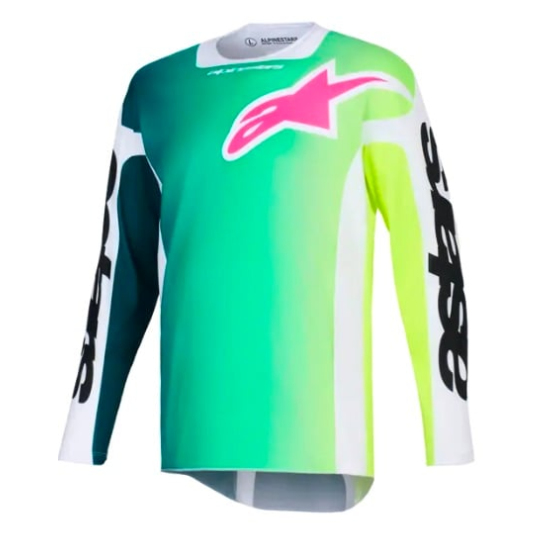 Мотокрос джърси Alpinestars Racer Portl GREEN/WHITE/BLACK