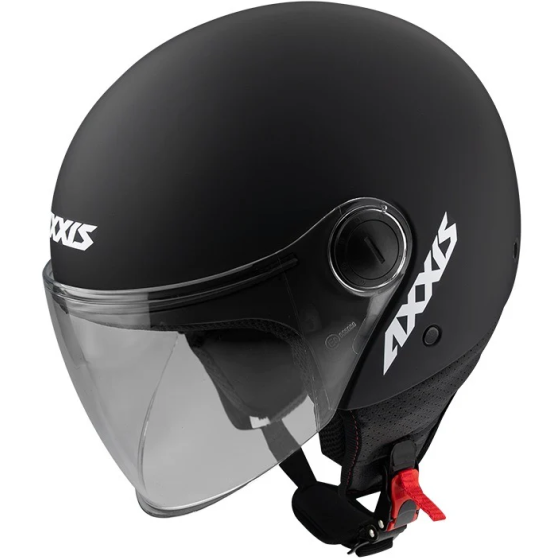 КАСКА ЗА СКУТЕР AXXIS SQUARE S SOLID BLACK МАТТ