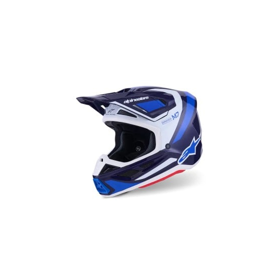 Мотокрос каска ALPINESTARS SM7 RISE BLUE/WHITE