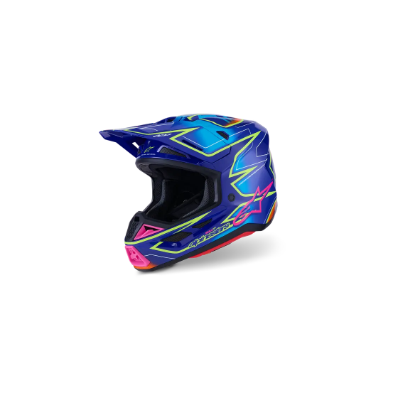 Мотокрос каска ALPINESTARS SM7 CAST BLUE/YELLOW/PINK