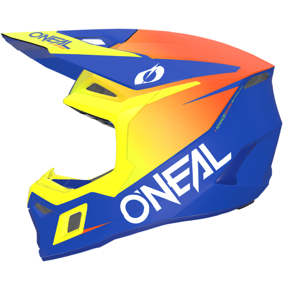 Детска мотокрос каска O'NEAL 3SERIES SOLID BLUE/NEON YELLOW V.26