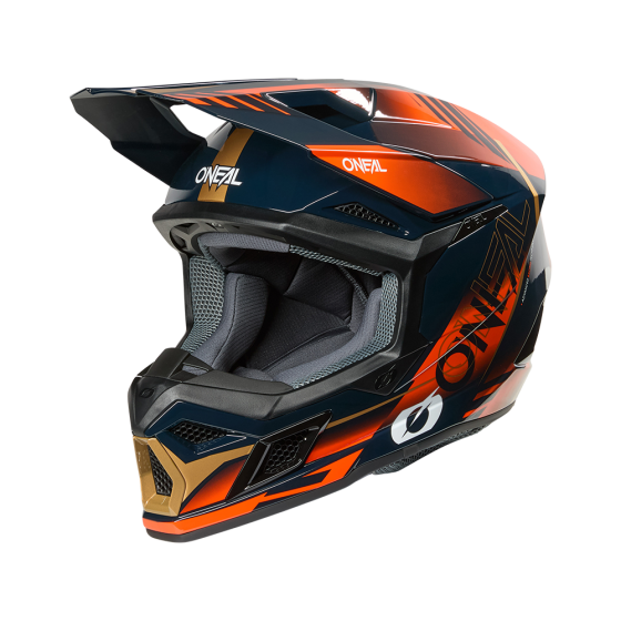 Мотокрос каска O'NEAL 3SERIES HAZE BLUE/ORANGE/GOLD V.26