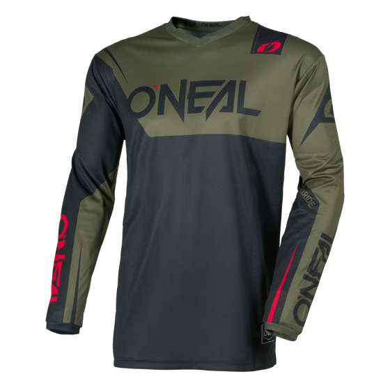Мотокрос блуза O`NEAL ELEMENT RACEWEAR BLACK/OLIVE V.26