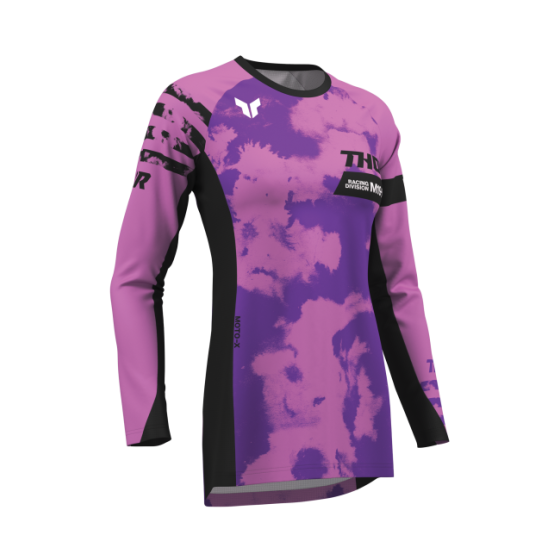 Дамско мотокрос джърси THOR LAUNCHMODE BLEACH BLACK/ORCHID
