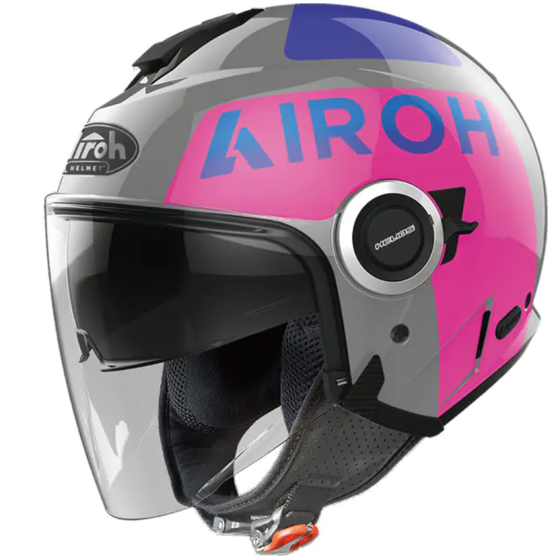Kаска за скутер AIROH HELIOS UP PINK/GREY GLOSS