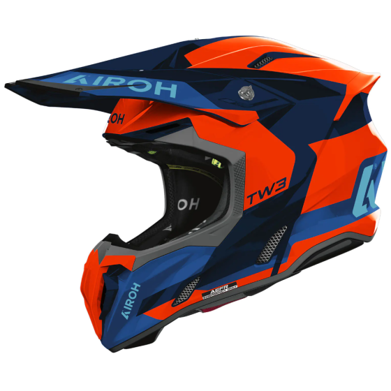 Мотокрос каска AIROH TWIST 3 FANCY ORANGE/BLUE GLOSS
